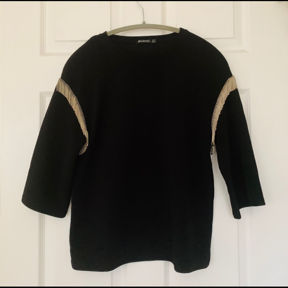 Stradivarius ASOS blouse with metallic tassels